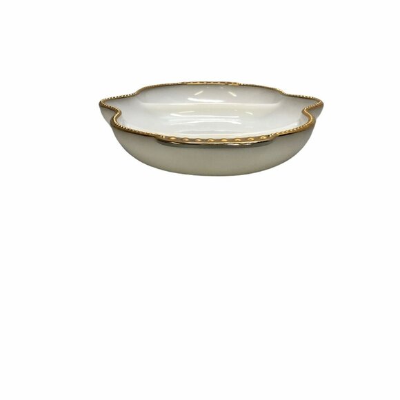 Anchor Hocking Fire King Milk Glass Relish Dish Divided Tray Gold Trim 11"x8" - Picture 5 of 11
